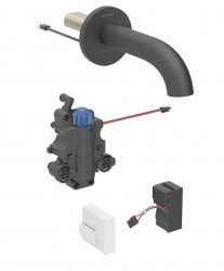 GEBERIT - Piave Termostatická elektronická umyvadlová baterie pod omítku, síťové napájení, easy to clean, matná černá (116.267.14.1)