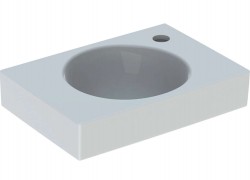 GEBERIT - Preciosa II Umývátko 40x28x10 cm, otvor pro baterii vpravo, bez přepadu, bílá (273240000)