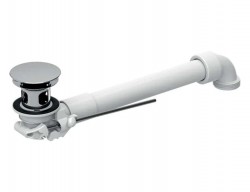 GEBERIT - Příslušenství Úsporný sifon pro umyvadla s přepadem, výpusť s táhlem, chrom (152.070.21.1)