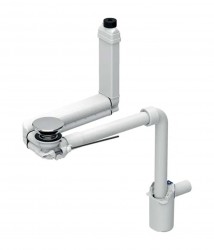 GEBERIT - Příslušenství Úsporný umyvadlový sifon Clou, pro ovládání táhlem, chrom (152.059.21.1)