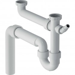 GEBERIT - Příslušenství Zápachová uzávěrka pro dvojdřez, s úhlovou hadicovou objímkou, vývod svislý, d 50 mm (152.553.11.1)