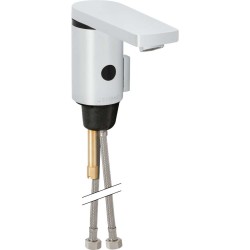 GEBERIT - Public Elektronická umyvadlová baterie, se směšovačem a přepínačem, napájení z baterie, pochromovaná lesklá (116.256.21.1)