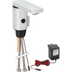 GEBERIT - Public Elektronická umyvadlová baterie, se směšovačem a přepínačem, napájení ze sítě, pochromovaná lesklá (116.156.21.1)