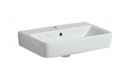 GEBERIT - Selnova Compact Umyvadlo 55x37 cm, s přepadem, otvor pro baterii, bílá (501.509.00.7)