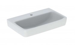 GEBERIT - Selnova Compact Umyvadlo 65x40 cm, bez přepadu, otvor pro baterii, bílá (501.891.00.7)