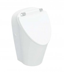 GEBERIT - Selnova Pisoár s poklopem SoftClose, zadní přívod vody, Rimfree, bílá (503.115.00.1)