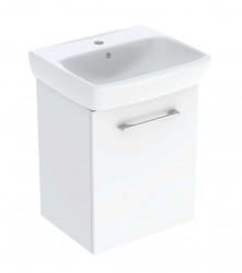 GEBERIT - Selnova Square Skříňka s umyvadlem, 50x65x38 cm, 1 dvířka, L/P, lesklá bílá (502.750.00.1)