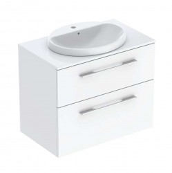 GEBERIT - Selnova Square Skříňka s umyvadlem, 79x50x70 cm, 2 zásuvky, lesklá bílá (502.872.00.1)