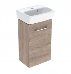 GEBERIT - Selnova Square Skříňka s umývátkem, 36x65x25 cm, 1 dvířka, L/P, ořech hickory (502.744.00.1)