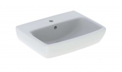 GEBERIT - Selnova Square Umyvadlo 50x42 cm, s přepadem, otvor pro baterii, bílá (500.310.01.7)