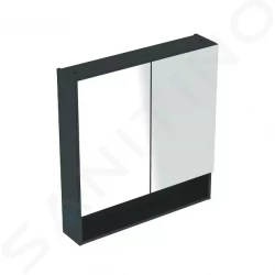 GEBERIT - Selnova Square Zrcadlová skříňka 850x588x175 mm, 2 dvířka, lávová mat (501.265.00.1)
