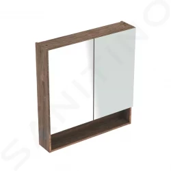 GEBERIT - Selnova Square Zrcadlová skříňka 850x588x175 mm, 2 dvířka, ořech hickory (501.266.00.1)