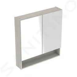 GEBERIT - Selnova Square Zrcadlová skříňka 850x588x175 mm, 2 dvířka, světlý ořech hickory (501.267.00.1)
