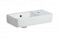 GEBERIT - Selnova Umývátko 50x25 cm, s přepadem, otvor pro baterii vpravo, bílá (501.513.00.7)