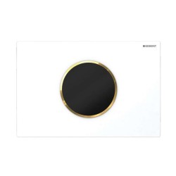 GEBERIT - Sigma10 Elektronické ovládání splachování, bateriové napájení, bílá/zlatá (115.908.KK.6)