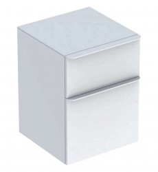 GEBERIT - Smyle Square Boční skříňka, 2 zásuvky, lesklá bílá (500.357.00.1)