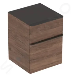 GEBERIT - Smyle Square Boční skříňka, 2 zásuvky, ořech hickory (500.357.JR.1)