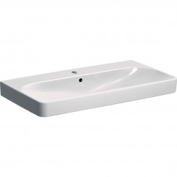 GEBERIT - Smyle Square Umyvadlo 90x48 cm, s přepadem, otvor pro baterii, bílá (500.251.01.1)