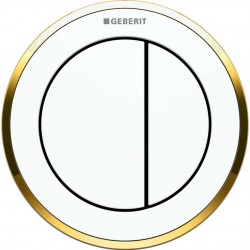 GEBERIT - Splachovací systémy Oddálené ovládání typ 10, pneumatické, pro 2 množství splachování, bílá/pozlacená (116.055.KK.1)