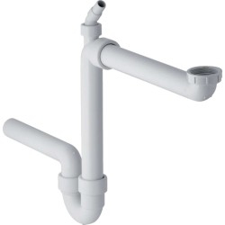 GEBERIT - Trubková zápachová uzávěrka pro dřez, prostorově úsporná, vývod vodorovný, d 40 mm (152.885.11.1)