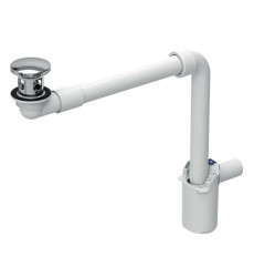 GEBERIT - Úsporný sifon pro umyvadla s přepadem, ClickClack, chrom (152.075.21.1)