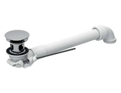 GEBERIT - Úsporný sifon pro umyvadla s přepadem, výpusť s táhlem, chrom (152.070.21.1)