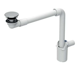 GEBERIT - Úsporný umyvadlový sifon s neuzavíratelnou výpustí pro umyvadla bez přepadu, chrom (152.093.21.1)