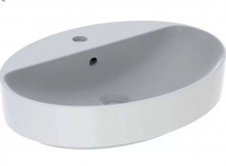 GEBERIT - VariForm Umyvadlo na desku 60x45 cm, s přepadem, otvor pro baterii, bílá (500.772.01.2)