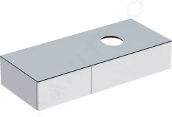 GEBERIT - VariForm Umyvadlová skříňka, 1200x510x235 mm, 2 zásuvky a zápachová uzávěrka, lesklá bílá/matná bílá (501.171.00.1)