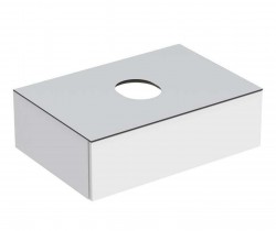 GEBERIT - VariForm Umyvadlová skříňka, 75x51x24 cm, 1 zásuvka a zápachová uzávěrka, lesklá bílá/matná bílá (501.159.00.1)