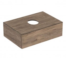 GEBERIT - VariForm Umyvadlová skříňka, 75x51x24 cm, 1 zásuvka a zápachová uzávěrka, ořech (501.162.00.1)