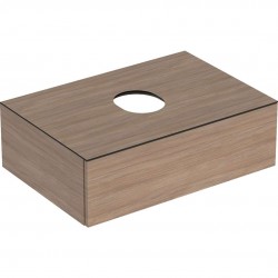 GEBERIT - VariForm Umyvadlová skříňka, 75x51x24 cm, 1 zásuvka, zápachová uzávěrka, dub (501.163.00.1)