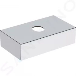 GEBERIT - VariForm Umyvadlová skříňka, 900x510x235 mm, 1 zásuvka a zápachová uzávěrka, lesklá bílá/matná bílá (501.165.00.1)