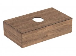 GEBERIT - VariForm Umyvadlová skříňka, 90x51x24 cm, 1 zásuvka a zápachová uzávěrka, ořech (501.168.00.1)