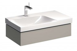 GEBERIT - Xeno 2 Skříňka pod umyvadlo 90 cm s odkládací plochou, zásuvka s LED svítidlem, šedobéžová (500.513.00.1)