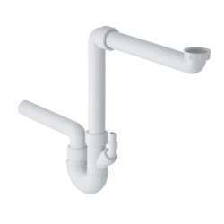 GEBERIT - Zápachová uzávěrka, dvoukomorová, s hadicovou přípojkou, vývod vodorovný, d 40 mm (152.889.11.1)