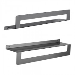Gedy - CLEO polička s držákem ručníků 500, gun metal (2019815)