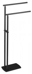 Gedy - FLORIDA stojan s držiakom uterákov, čierna matná (733114)