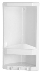 Gedy - JUNIOR dvoupatrová rohová police, 189x385x139 termoplast, bílá (8079)