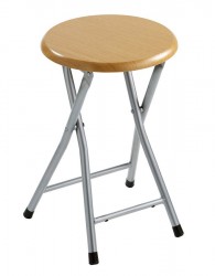 Gedy - Koupelnová stolička, průměr 29,8x46cm, dekor dřevo (CO73)
