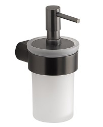Gedy - PIRENEI dávkovač mýdla 110 ml, mléčné sklo, gun metal (PI8181)