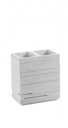 Gedy - QUADROTTO držák kartáčků na postavení, bílá (QU9802)