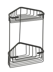 Gedy - SMART dvojitá rohová polička 175x325x175, černá mat (2482-14)