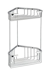 Gedy - SMART dvojitá rohová polička 175x325x175, chrom (2482)