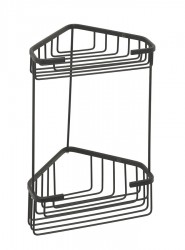 Gedy - SMART dvoupatrová rohová police 175x325x175, černá mat (2482-14)