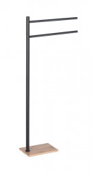 Gedy - TRILLY stojan na ručníky, hranatý, černá mat/bambus (TR3141)