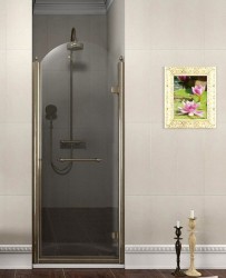 GELCO - ANTIQUE sprchové dveře otočné, 800, pravé, ČIRÉ sklo, bronz, světlý odstín (GQ1380RCL)