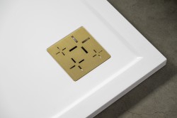 GELCO - Čtvercová krytka sifonu zlatá, KSM107G (KSM107G)