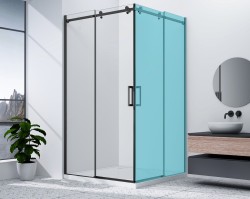 GELCO - DRAGON BLACK posuvné dveře pro rohový vstup 800 čiré sklo, GD4280B (GD4280B)
