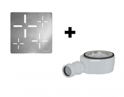 GELCO - SET - Čtvercová krytka sifonu chrom KSM107CH + sifon SN90 (KSM107CH-SN90)